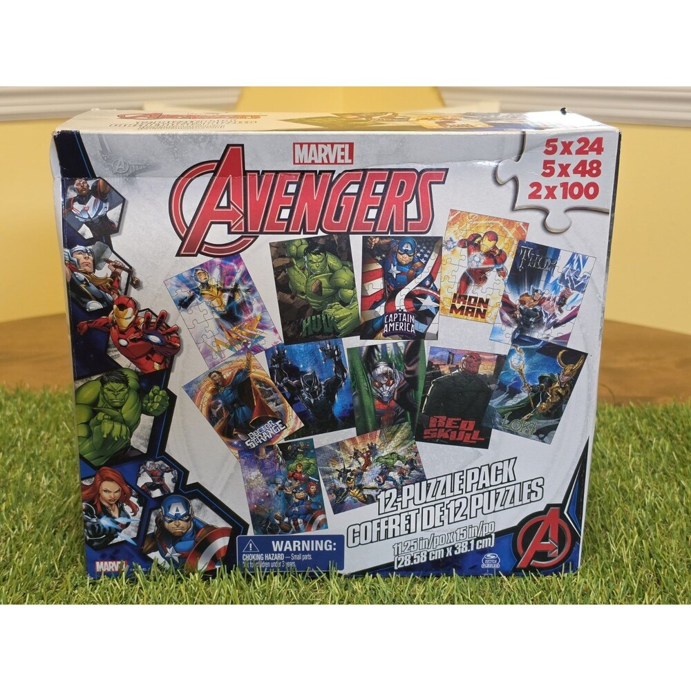 Marvel Avengers 12 Jigsaw Puzzle Pack New Sealed* Loki Iron Man Thor Hulk Wasp++